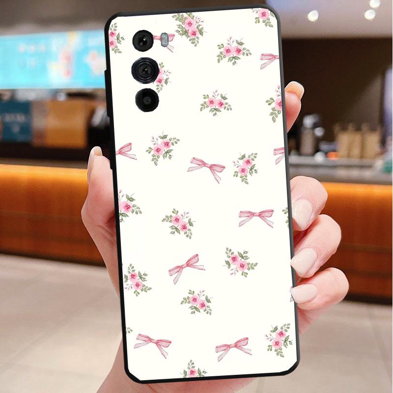 Pink Bow Tie Funda Phone Case For Motorola Edge 50 40 Pro 60 50 40 30 Ultra Neo Fusion Moto G Play G Stylus G Power G