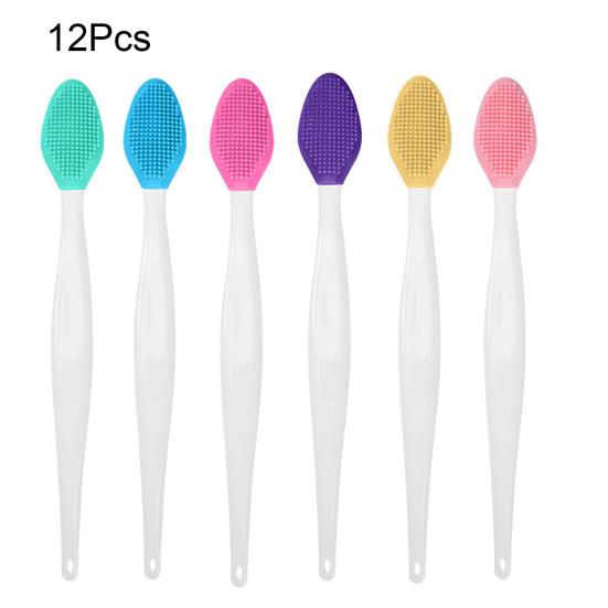 Silicone Lip Scrub Brush Double Sided Lip Exfoliator for Lightening Dark Lips Facial Cleaning Tool for Dry Skin Chapped Lips