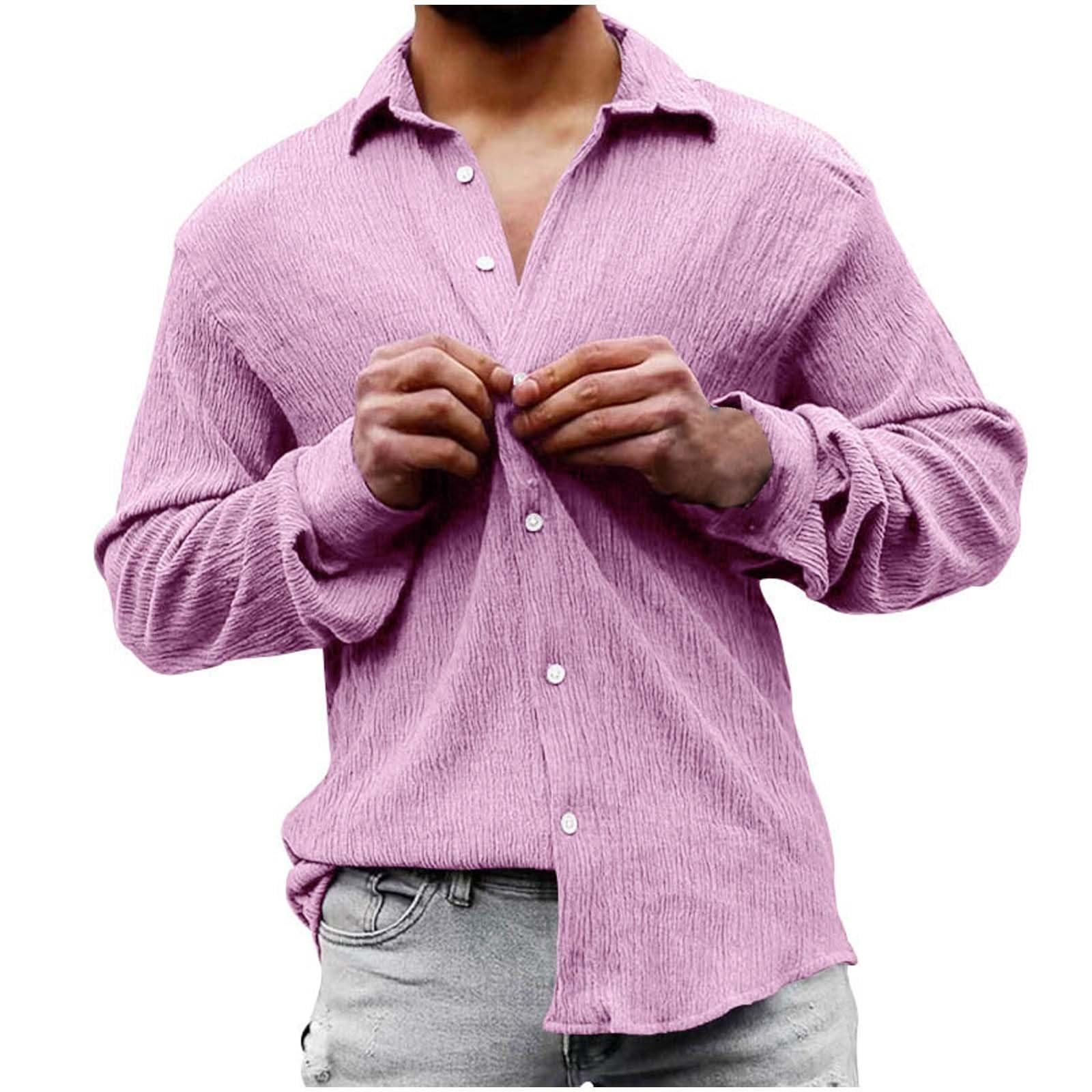 

Мужская свободная рубашка большого размера с однотонным принтом Zou Zou Cloth Lapel Long Sleeve Casual Shirt XL