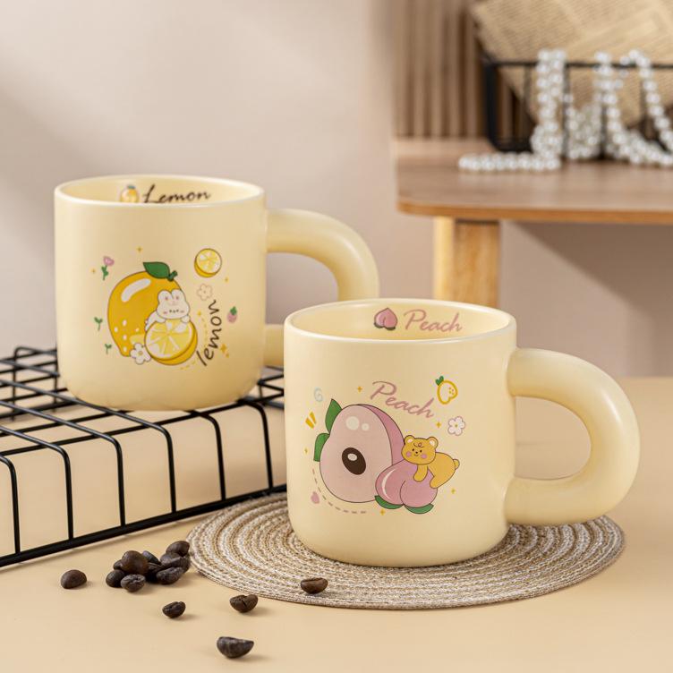 High value Fruit Ceramic Cup Home Office Water Cup Cute Girl Coffee Cup Milk Mug Gift