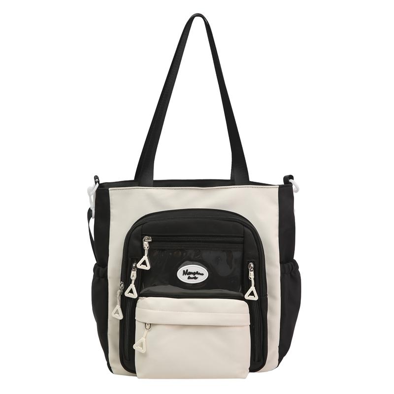 Torba crossbody w kontrastowym kolorze Damska torba na ramię o dużej pojemności Torba na książki dla studentów