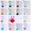 Korean Colorful Heart Keychain Kawaii Candy Color Heart Pendant Silicone Heart Keyring  Bag Hanging