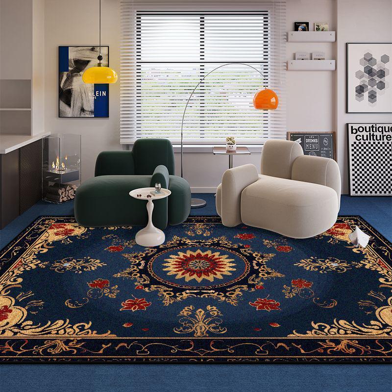 European Style Floral Design Living Room Rugs Room Decoration Aesthetic Cloakroom Luxury Carpet Soft Non-slip Sofa Table Mat