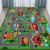 VIKAMA Non-Slip Children's Educational Play Mat City Road Theme Rug Kids' Room Decor Office & Home Floor Mat