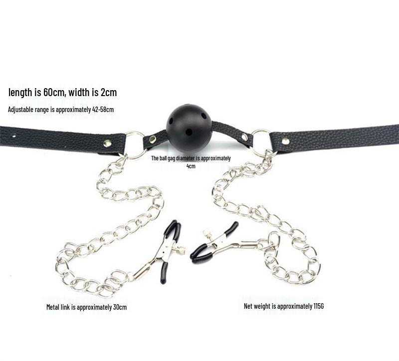 Haqi Leather Nipple Clamps & Chain Set for Couples - Black/Red/Pink Adult Toys