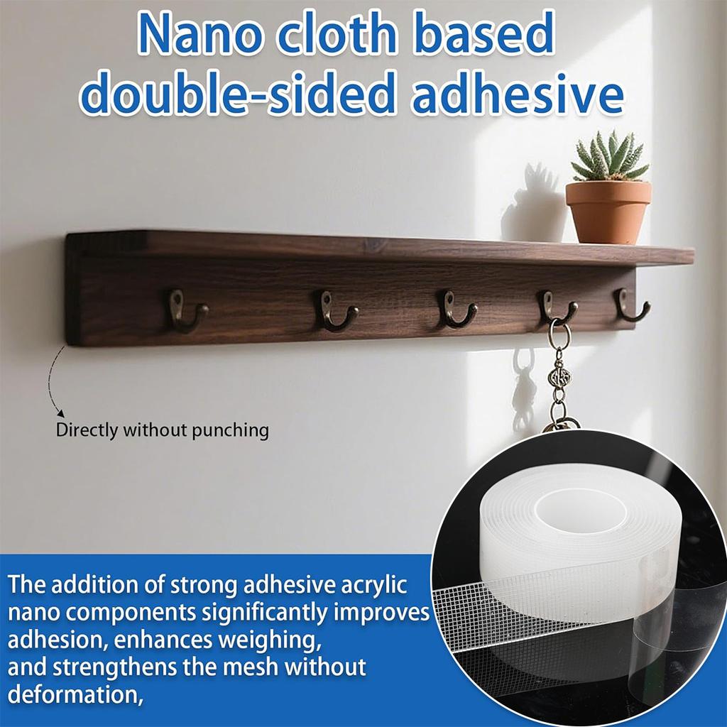 5m Nano Double-sided Tape - Super Strong Adhesion, Transparent, Detachable, Waterproof Super Adhesive Strip Double-sided Tape