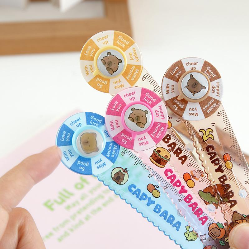 1Pcs Cartoon Capybara Cute Animal Plastic Straight Rulers Stationery Supplies Accessories Student Prize Children'S Day Gift