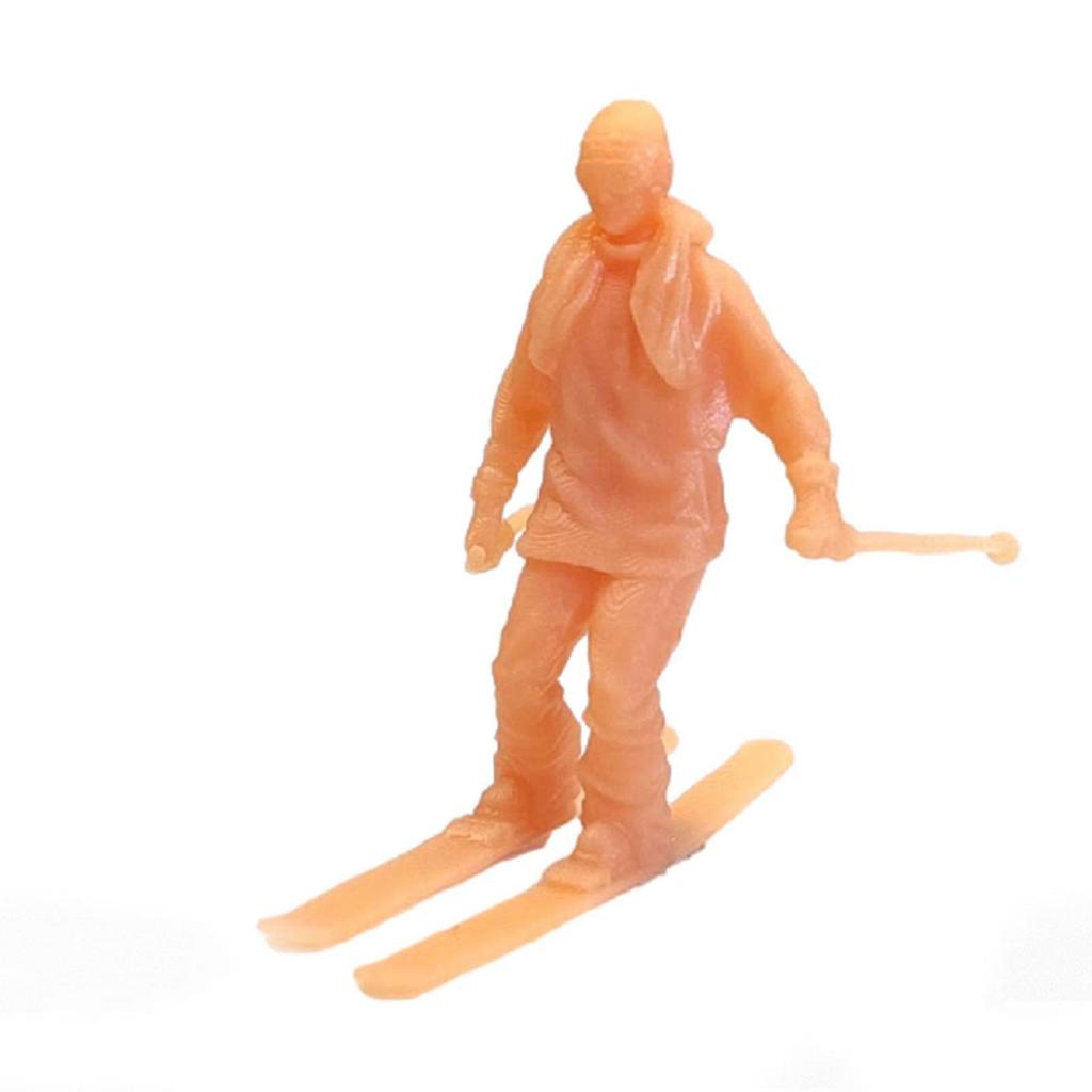 DIY Miniatures Garden Decoration Skiing Figures Resin Doll Model for Desk