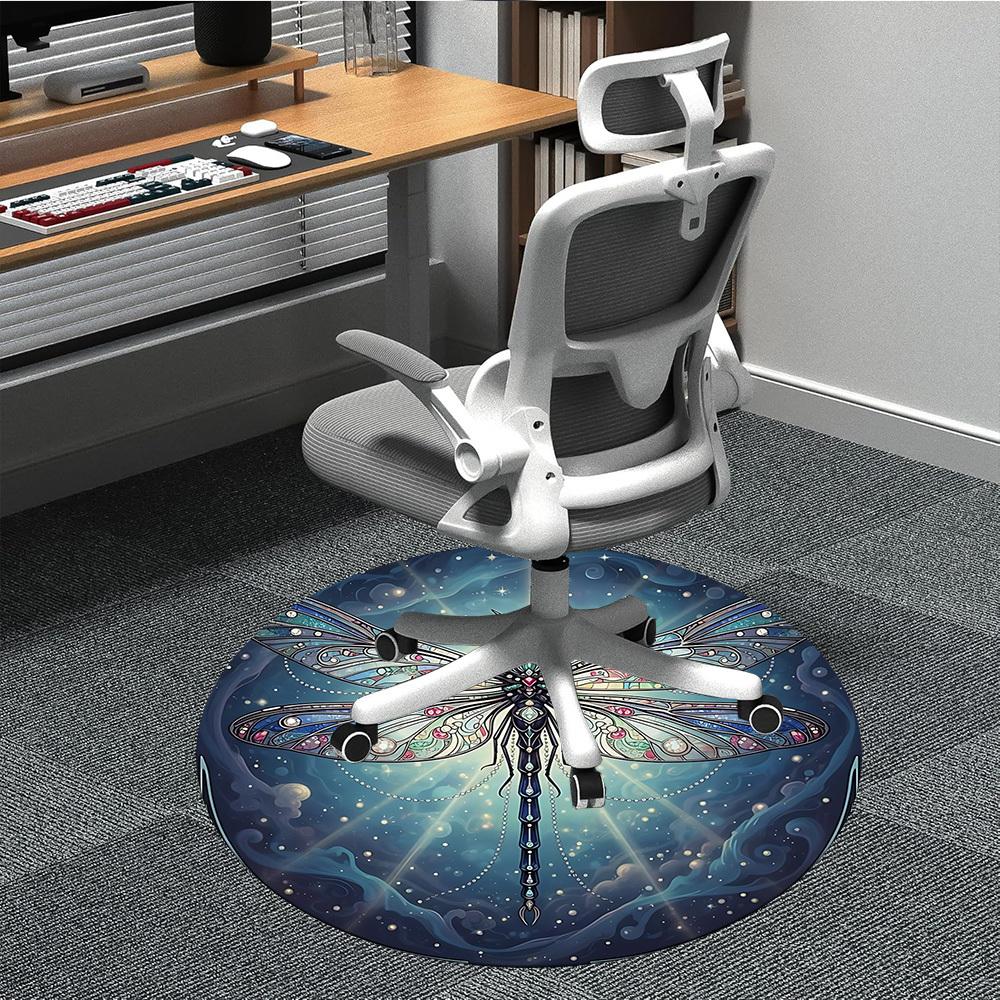

1pc Dragonfly Artwork Chair Carpet for Office, Soft Flannel Throw Mat, Perfect for Office, Holiday Party Decoration Choice yy260320055 80cm by 80cm