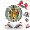 Forest Tiger Pattern Metal Wind Spinner Outdoor Garden Decor 360 Rotating Hook Easy Install No Power Needed Wind Chime for Yard
