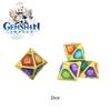 Genshin Metal Rhombus Element Dice Necklace Exquisite Handcrafted Decoration Pendant