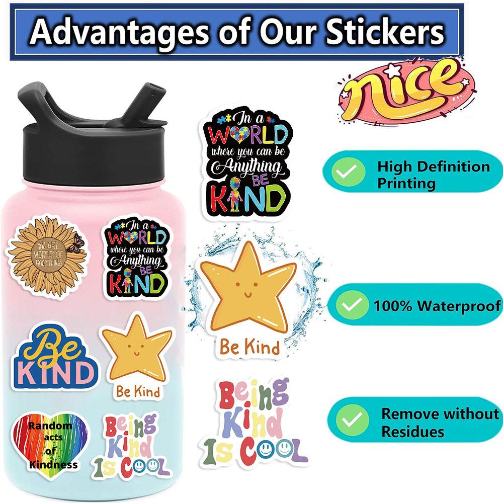 50 Friendly Psychological Be Kind Graffiti Stickers Decorate Guitar Notebook Suitcase DIY Waterproof Stickers