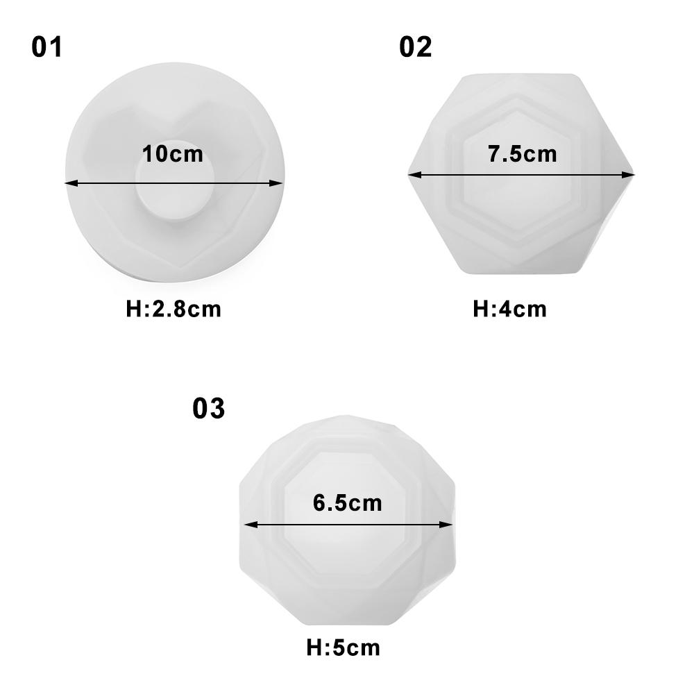 3 Holes Silicone Succulent Flowerpot Molds Form Arts Craft Polygonal Cup Moulds DIY Candle Holders Crystal Resin Tray Mold