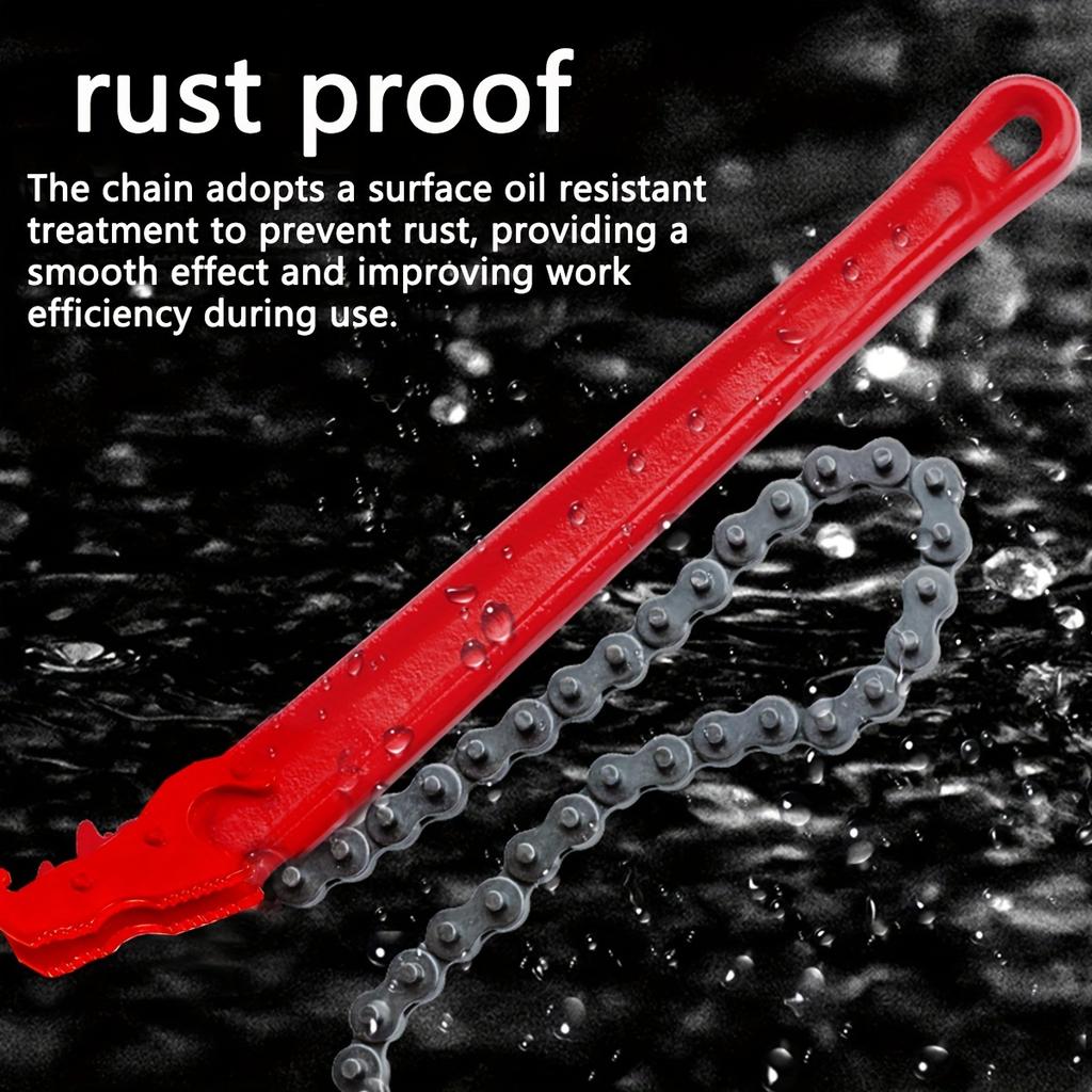 12 Inch Heavy-Duty Ratcheting Chain Wrench Reversible Oil Filter Tool Pipe Fittings Tools Fit Oil Filter Chain Wrench Pliers