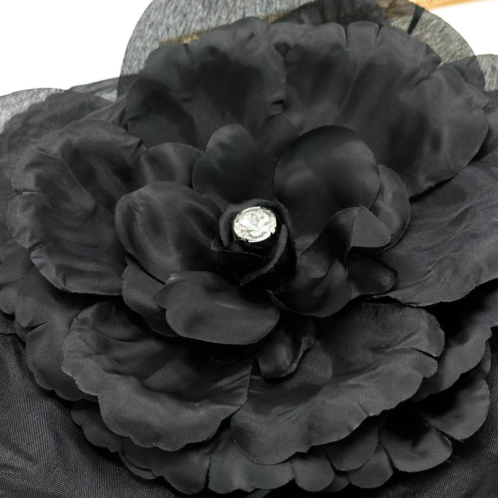 Broche Rosa Negra Tridimensional em Camadas Decoração Broche Tecido Fio Eugen Acessórios DIY Feitos à Mão Acessórios