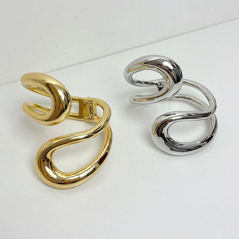 Irregular Special-shaped Cross Opening Bracelet Light Luxury Fashion Simplicity High Sense Versatile Niche Design Jewelry