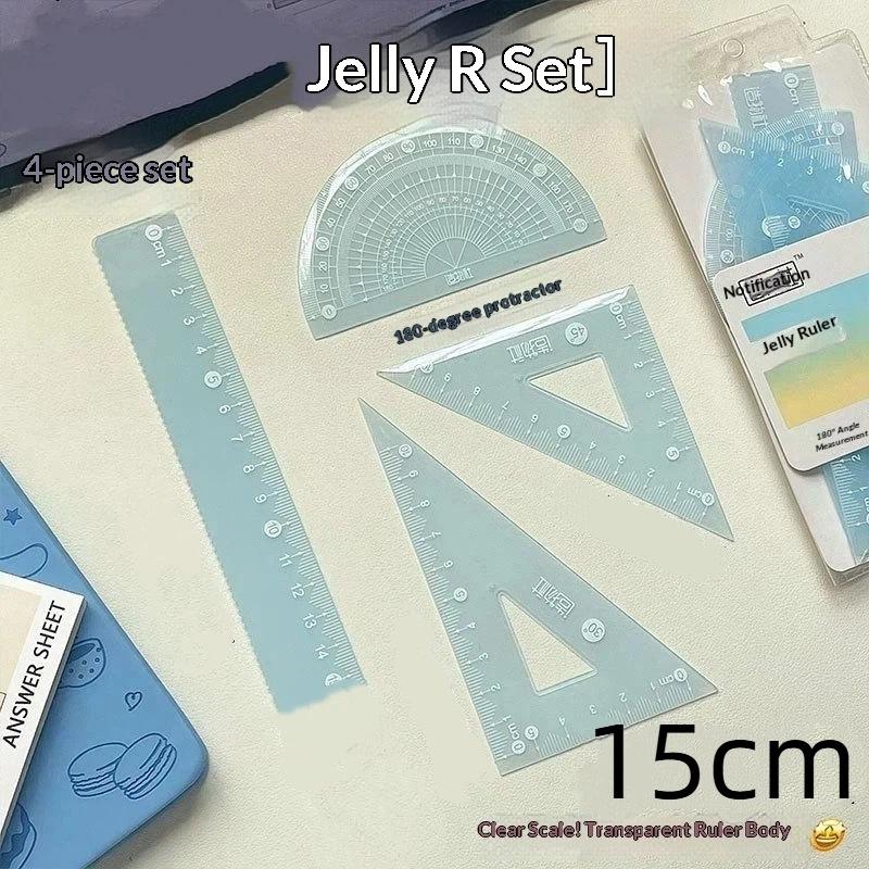 סט סרג לסטודנטים 4 יחידות 15/20 ס"מ סרגל משולש סט זוויתן מתנה מושלמת לילדים שיעור ציור בבית הספר שיעור מתמטיקה