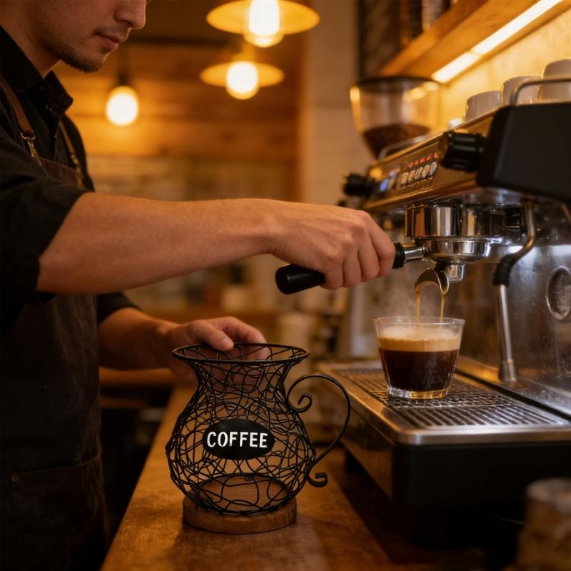 Metal Wire Coffee Storage Rack Convenient Coffee Pods Basket Decorations for Kitchen Countertop Espressos Pods Stand