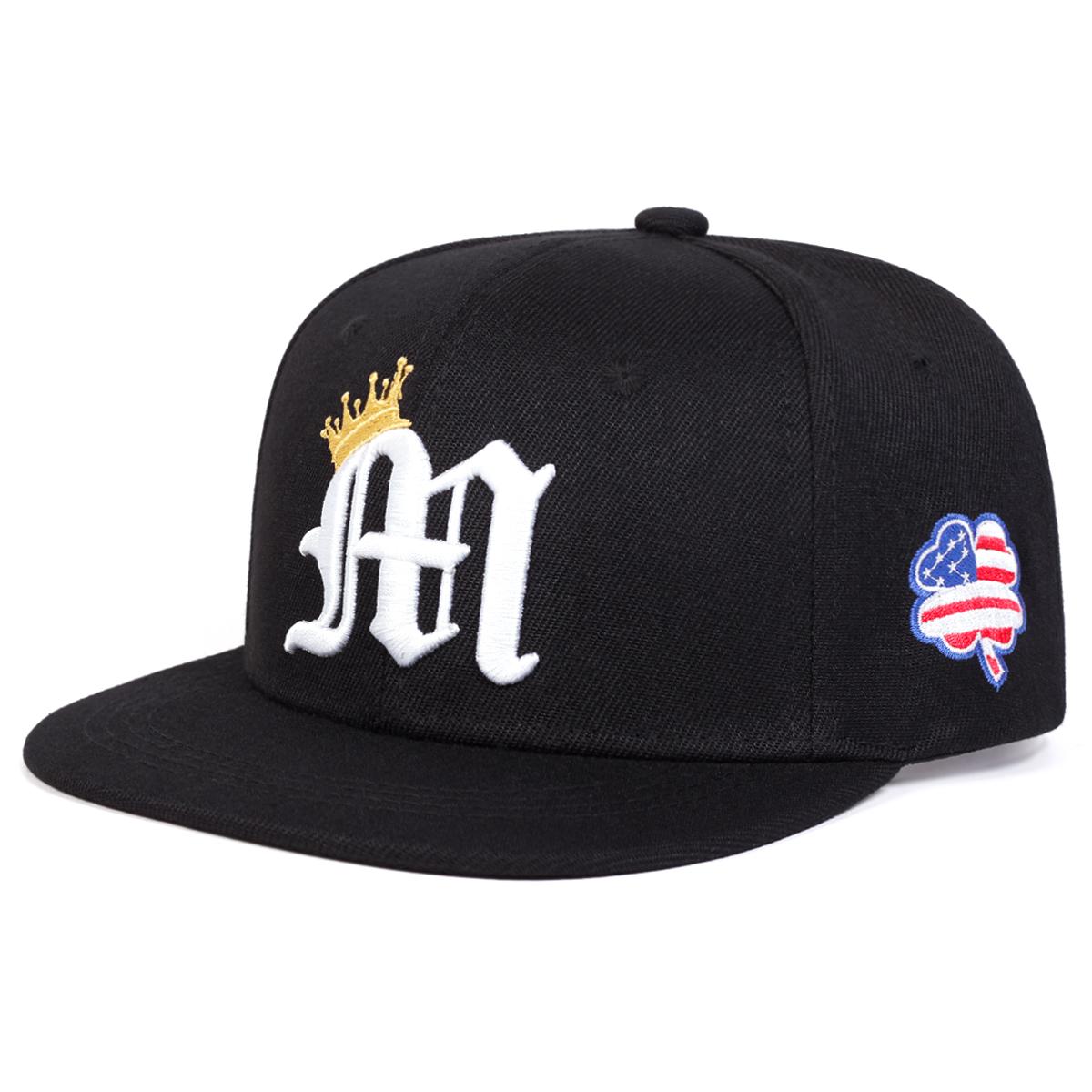 

1Piece Unisex Letter M Crown Embroidery Hip Hop Hat Outdoor Adjustable Sunscreen Leisure Hat Spring Autumn Travel Vacation