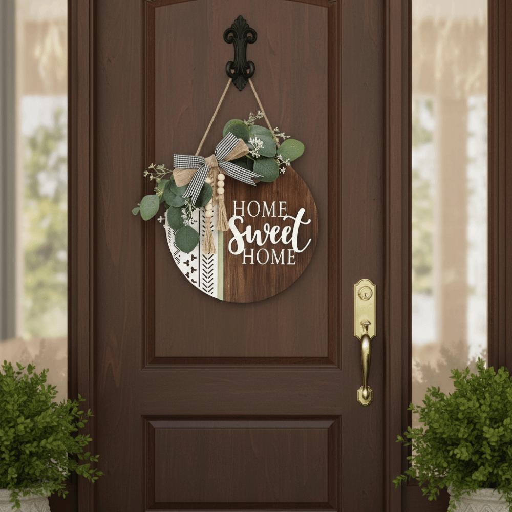 2D Flat Welcome Sign Flower Hanging Decoration Gifts Wall Art Home Decor