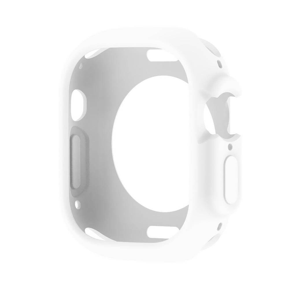 

Полый силиконовый чехол, защитная пленка для экрана, защитная рамка для умных часов Apple Watch Ultra 49 мм белый