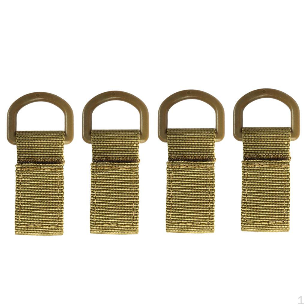 Webbing With D Ring Nylon Equipment Tapes (4 Piece Pack) Mud