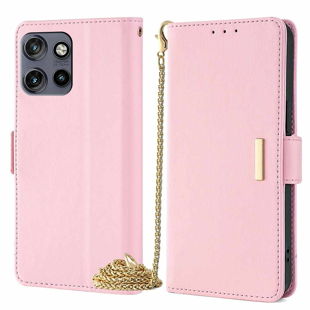 Phone Case For Motorola Edge 50 Neo 5G/Moto S50 5G/ThinkPhone 25 PU Leather Wallet Stand Cover with Crossbody Shoulder Strap