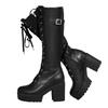 High Knee Boots For Women Heel Foreign Trade Chunky Heeled Thigh High Leather Boots Knee High Snow Boots