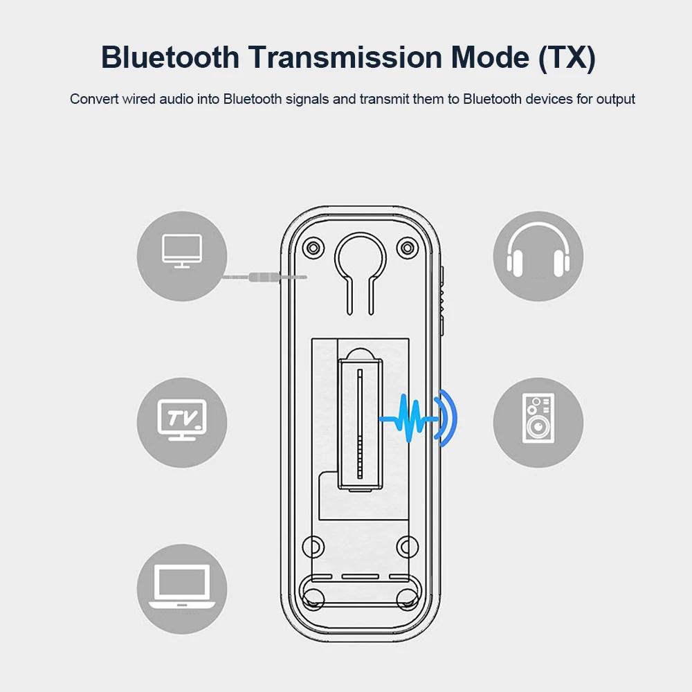 New Bluetooth 5.4 Audio Transmitter Receiver 3.5MM AUX Stereo Music Wireless Adapter With Mic For TV PC Car Kit Speaker Headset