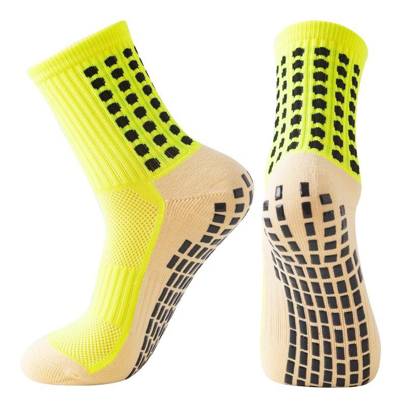 Unisex Anti-Slip Breathable Mid-Calf Football Socks with Moisture-Wicking Terry Sport Bottom