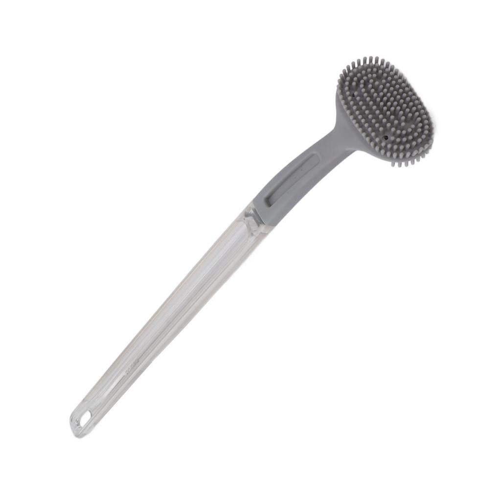 Toilet Brush Soft Bristle Plastic Curved Design Long Handle Bathroom Cleaning Scrubber Tool