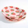 Flower & Strawberry Pattern Paper Plates, Party Supplies, Disposable Plates Fit for 24 Guests, for Party Decoration, Birthday, Gift-Giving