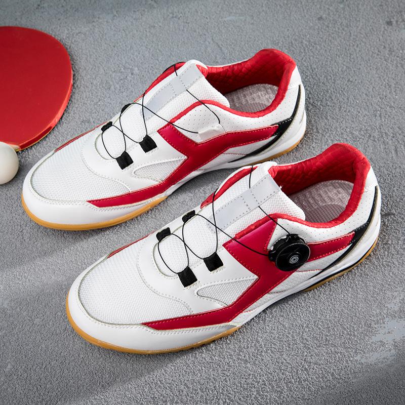 New rotary buckle casual badminton shoes breathable couple lightweight table tennis sports shoes men's tennis training shoes
