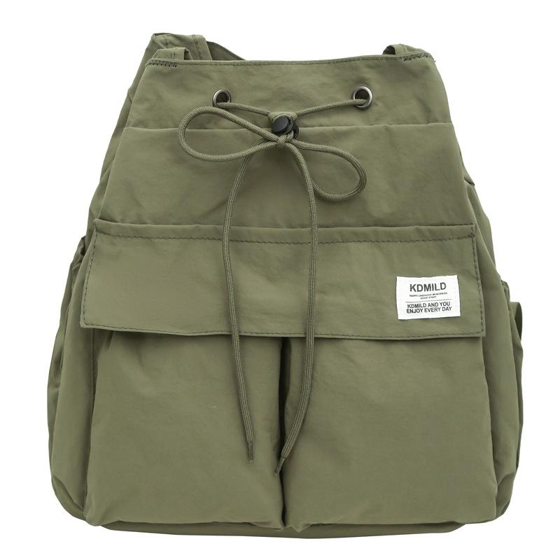 

Маленький рюкзак двойного назначения для женщин, дорожный рюкзак со шнурком, легкий школьный рюкзак для студентов и школьников зелёный