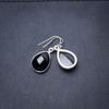 StarGems Natural Black Onyx Handmade Unique 925 Sterling Silver Earrings 1.25" Y3525