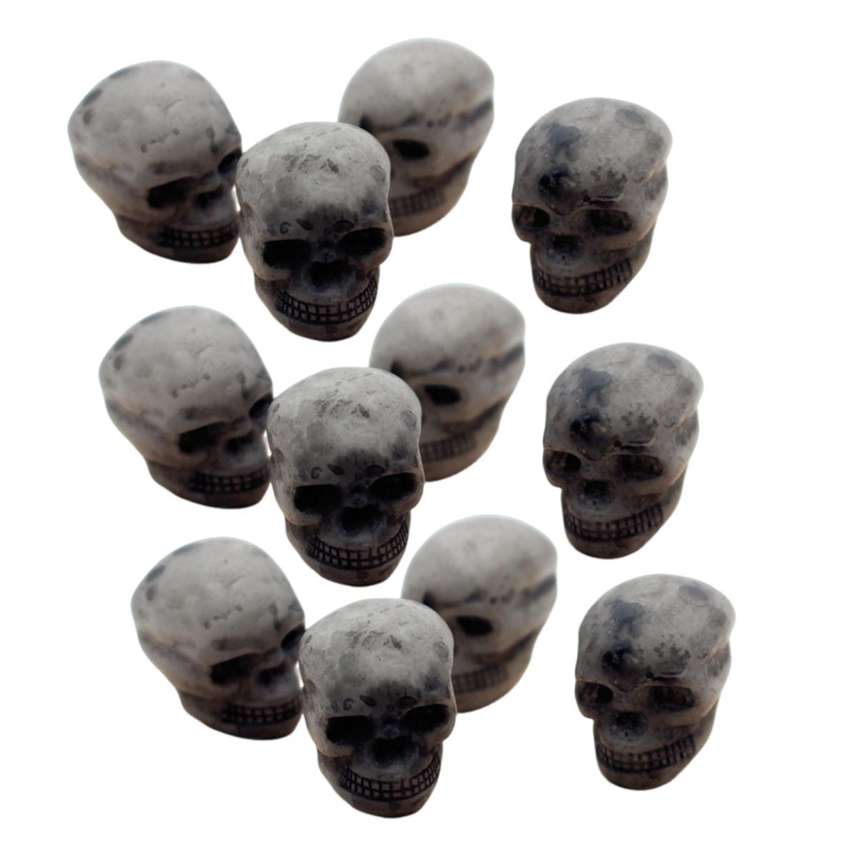 

Yousheng Миниатюрные черепа из смолы, миниатюрные фигурки черепов, украшения в виде черепов на Хэллоуин для микроландшафта, самодельные поделки, реквизит для розыгрышей 12pcs