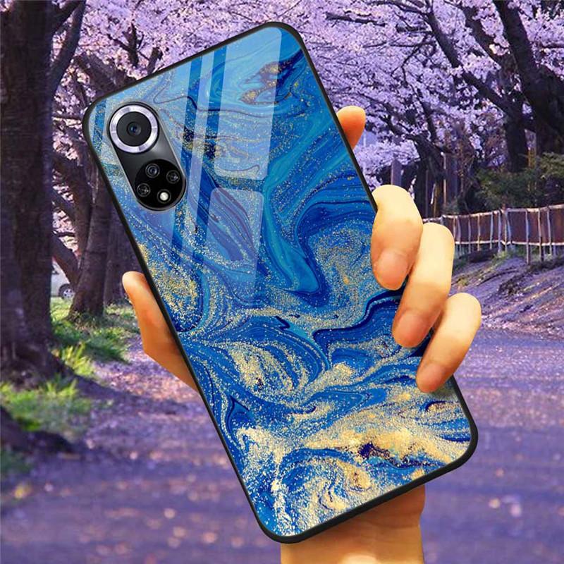 For Honor 50 Pro Case Tempered Glass Starry Marble Hard Back Cover for Huawei Honor 50 Phone Cases Honor50 Protective