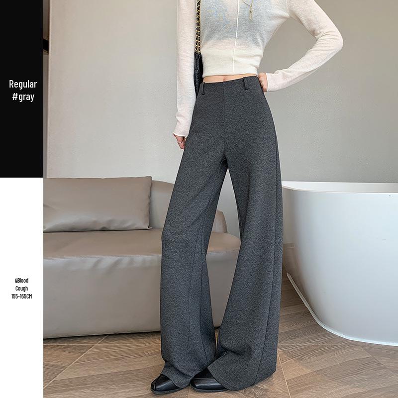 2026 Spring High Waist Slimming Modal Pants - Versatile Casual Black for Women S