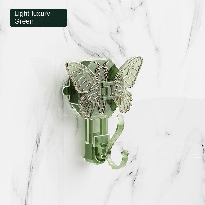 Fjäril Sugkoppskrok Kreativ Klibbig Krok Badrum Vägghängande Hyllor Multifunktionell Icke-perforerad Handdukar Badrum Kök