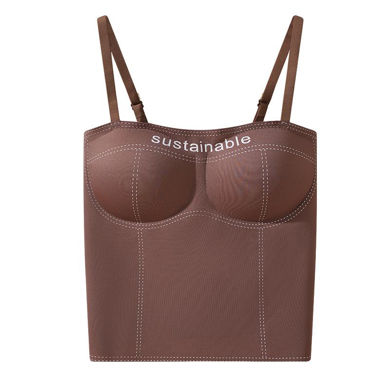New small suspender chest wrap tube top with chest pad without steel ring underwear women can wear an integrated cup inside and outside