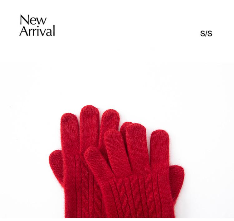 100% Pure Cashmere Extended Length Knit Gloves - Autumn/Winter Cycling Cold Protection