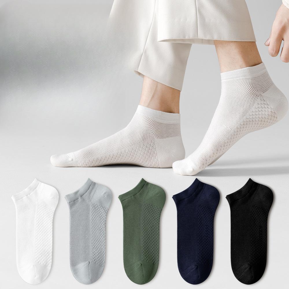 

Men s Spring and Summer Cotton Mesh Breathable Sweat Absorbing Sports Socks 1 pair чорний
