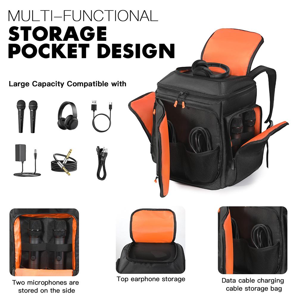 For Bose S1 Pro/Pro+ Music Amplification Speaker Bag Breathable Travel Audio Carrying Backpack Microphone Cable Storage Backpack