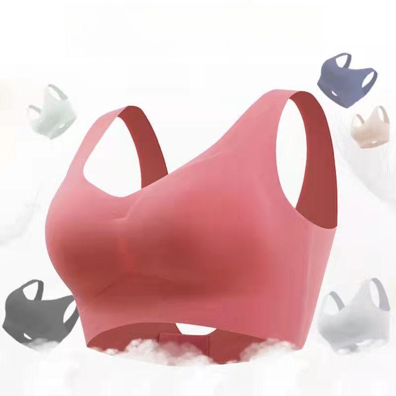 Large Size Bra Women's Seamless Bra Women's Thin Design No Steel Ring Sports Vest Style Push Up Bra