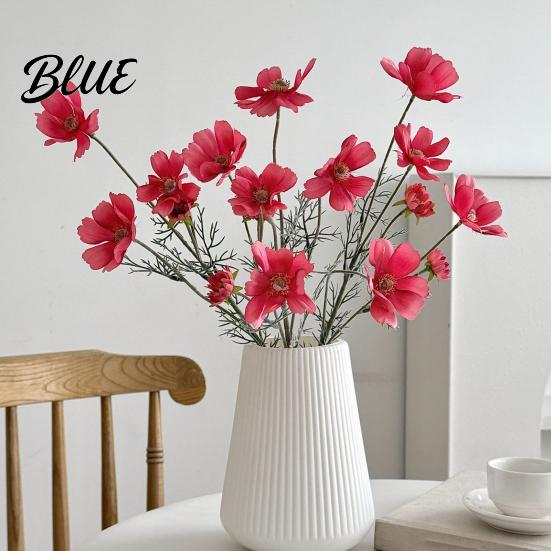 Long Lasting Floral Realistic Maintenance Cosmos Stem Flowers Decor Artificial Faux Fake Free Flowers for Dining Table Centerpieces Wedding