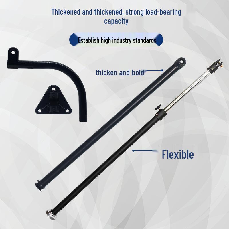 Adjustable Industrial Electric Fan Accessories: Telescopic Bracket, Universal Vertical Pole, Wall-Mount Fit, Curved Rod, Triangle Plate