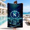 Asciugamano da Spiaggia con Emblema del Napoli Calcio, Asciugatura Rapida, Facile da Curare, Adatto Sia per il Fitness che per le Vacanze al Mare, Essenziale per lo Sport