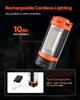 LED Work Light with Stand, 10Ah, Rechargeable Cordless Camping Light, with 3 Lamp Heads, Detachable Tripod Stand, 2200 Lumens 3000K-6500K Dimmable,