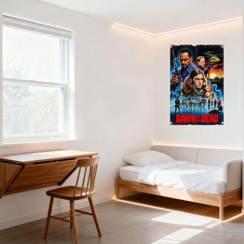 Dawn of the Dead Vintage Distressed Movie Poster Metal Tin Sign, Zombie Apocalypse Wall Decor for Home Bar Man Cave Cafe Restaur