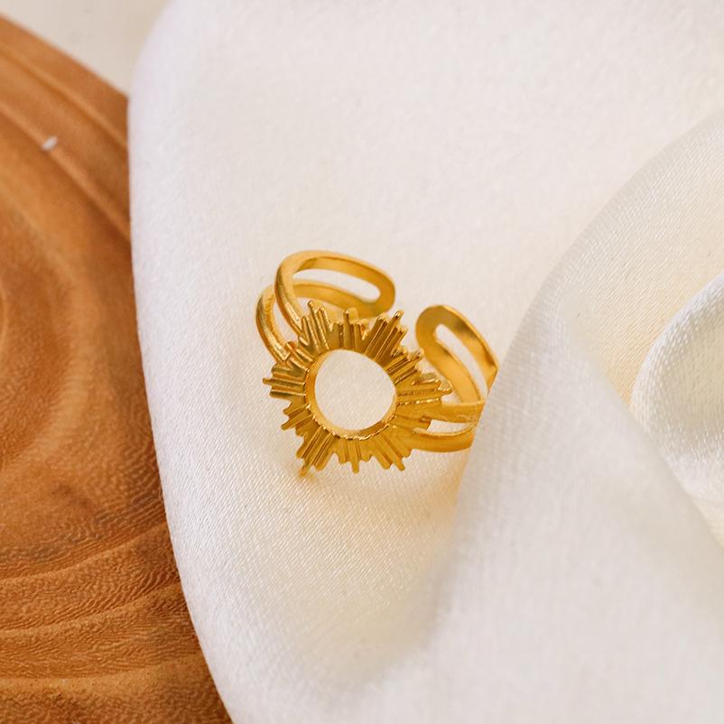 Amazon Shein Personality Sun Love Geometric Design Light Luxury Fashion Ring Ring Women'S Jewelry